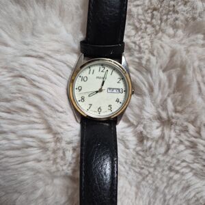 Vintage Pulsar Watch Black Band Unisex Classic Used For Parts Craft DIY Upcycle